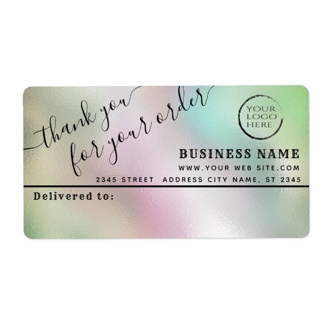 Logo simple thank you business mailing label (Front)