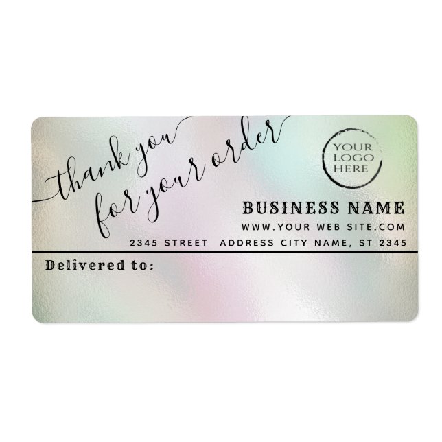 Logo simple thank you business mailing label (Front)