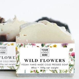 Logo Soap Belly Band Wildflower Product Label Wrap Invitation Belly Band
