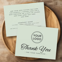 Logo social media light sage green thank you card
