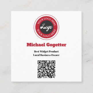 Logo Social Media QR Code Square Business Card