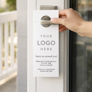 Logo Sorry We Missed You Promotional Business Door Hanger