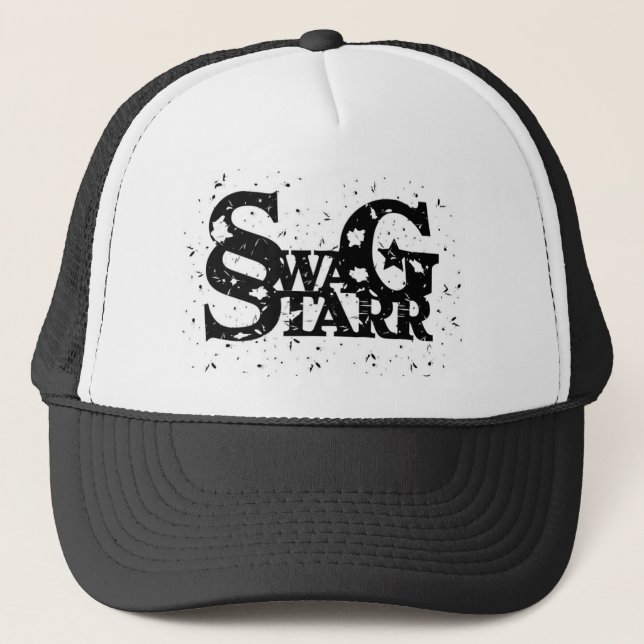 Logo Splattered Paint Hat White/Black (Front)