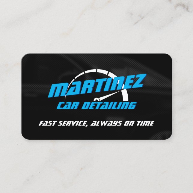 Logo style speed metre  business card (Front)