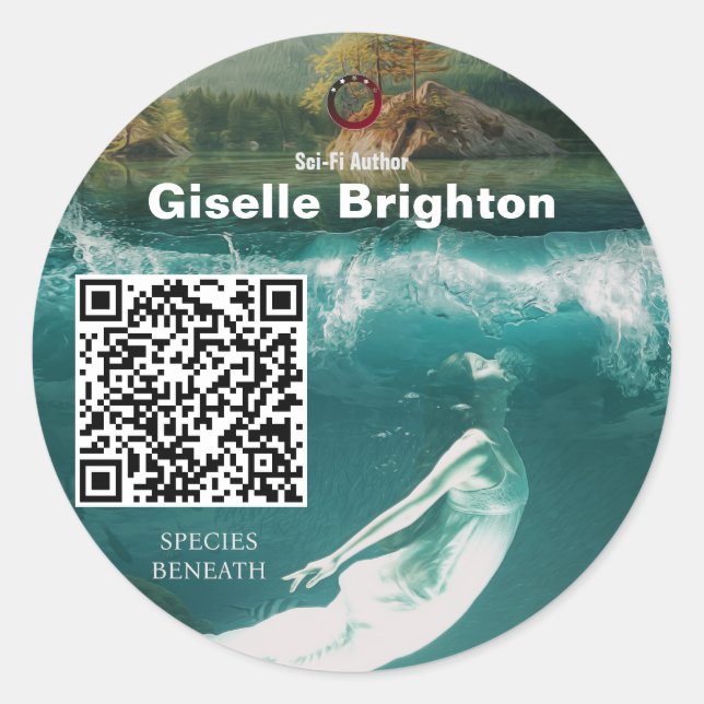 Logo Taupe Author Promotional Material  Classic Round Sticker (Front)