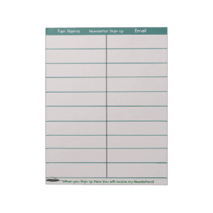Logo Taupe Teal Author's Promotional Material Notepad