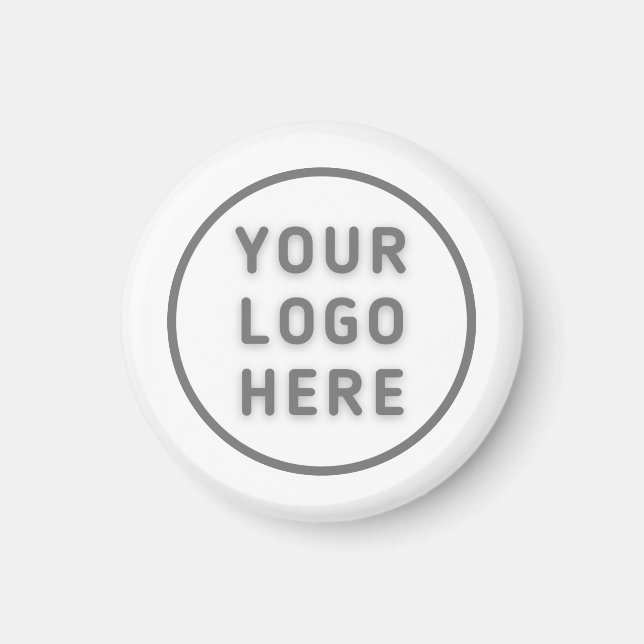 Logo Template Business Giveaway Simple White Round Magnet (Front)