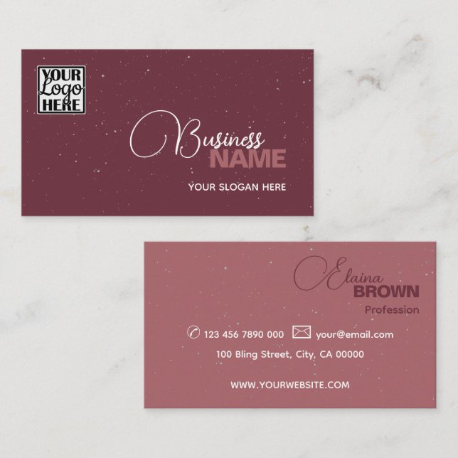 Logo Template Elegant Modern Classic Simple Red  Business Card (Front/Back)