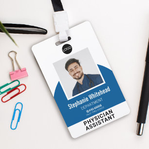 Logo Template Employee Photo Name ID Royal Blue Badge