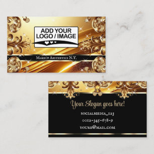 Logo Template Luxury Chic Deluxe Black Gold Golden Business Card