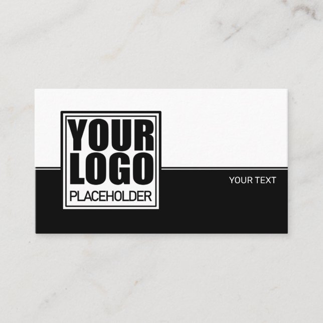 Logo Template Minimalist Plain Black White Line Business Card (Front)