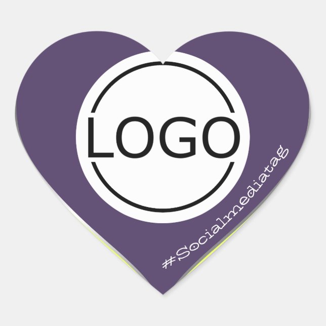 Logo Template Purple Lemon Yellow Custom Packaging Heart Sticker (Front)