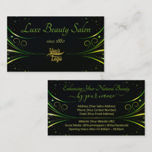 Logo Template Sophisticated Green Luxury Flourish Business Card