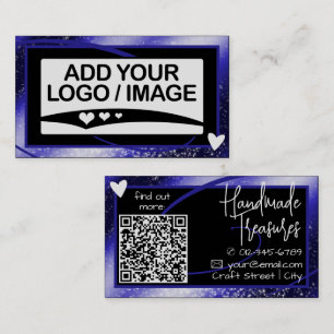 Logo Template Stylish Cool Blue Frame Cute Heart Business Card
