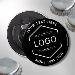 Logo Text Black Background Business Promotional Bottle Opener