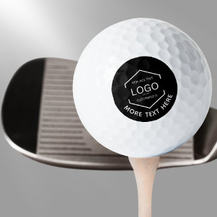 Logo Text Black Background Business Promotional Golf Balls