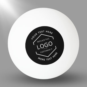 Logo Text Black Background Business Promotional Ping Pong Ball