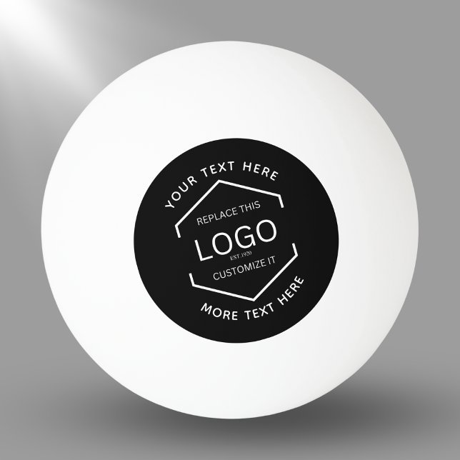 Logo Text Black Background Business Promotional Ping Pong Ball (Creator Uploaded)
