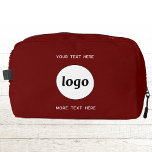 Logo Text Business Promotional Branding Burgundy Dopp Kit<br><div class="desc">Add your own logo to this design. Minimalist and professional. Change or remove the top and lower text, add your name, company slogan, phone number or website. Great for a promotional product for your employees, staff, clients and customers. Ideal for trade shows, travel, corporate or sporting events and giveaways. For...</div>