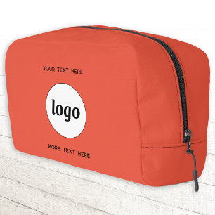 Logo Text Business Promotional Branding Orange Dopp Kit