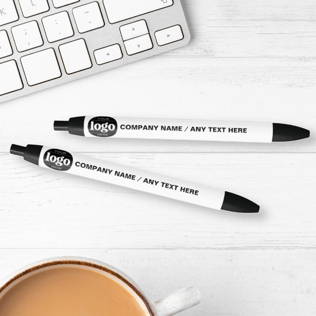 Logo Text Business Promotional White | Black Ink Pen (Creator Uploaded)