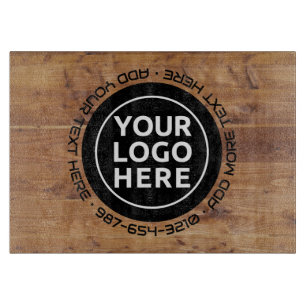 LOGO & TEXT   Custom Business Glass Cutting Board