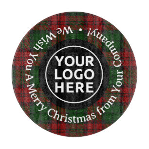 LOGO & TEXT   Custom Christmas Glass Cutting Board