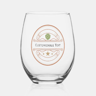 Logo & Text Custom Wine Glass