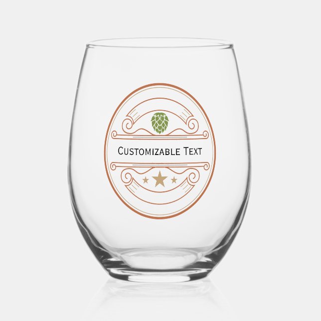 Logo & Text Custom Wine Glass (Front)