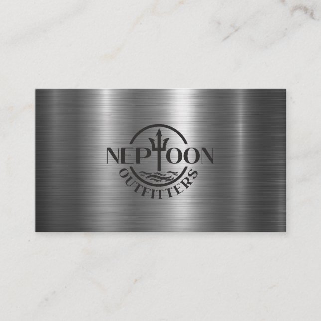 Logo | Text | Metal Shine Background Business Card (Front)