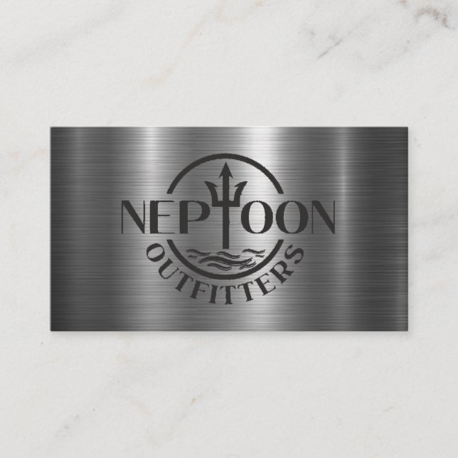 Logo | Text | Metal Shine Background Business Card (Front)