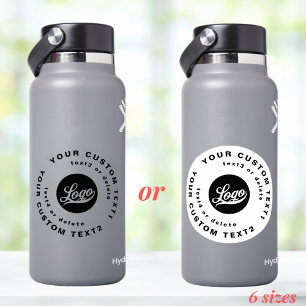 Logo & Text on Clear Vinyl Business Water Bottle S