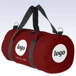 Logo Text Promotional Business Burgundy Red Duffle Bag<br><div class="desc">Add your own logo and custom text to this design.  Your company name,  slogan,  website or phone number.  Minimalist and professional.  Great for a promotional product for your employees,  staff,  clients and customers. Ideal for trade shows,  travel,  corporate or sporting events and giveaways. For other versions,  see the collection.</div>