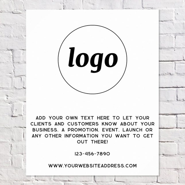 Logo Text Promotional Business Poster (Logo with custom text business promotional branding poster)