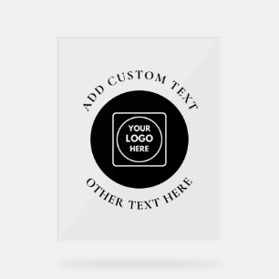 Logo Text QR Business Acrylic Sign