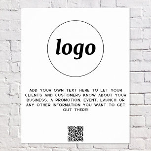 Logo Text QR Code Promotional Business Poster