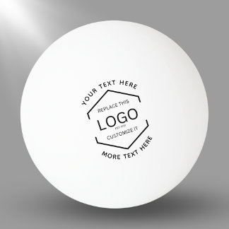 Logo Text White Background Business Promotional Ping Pong Ball