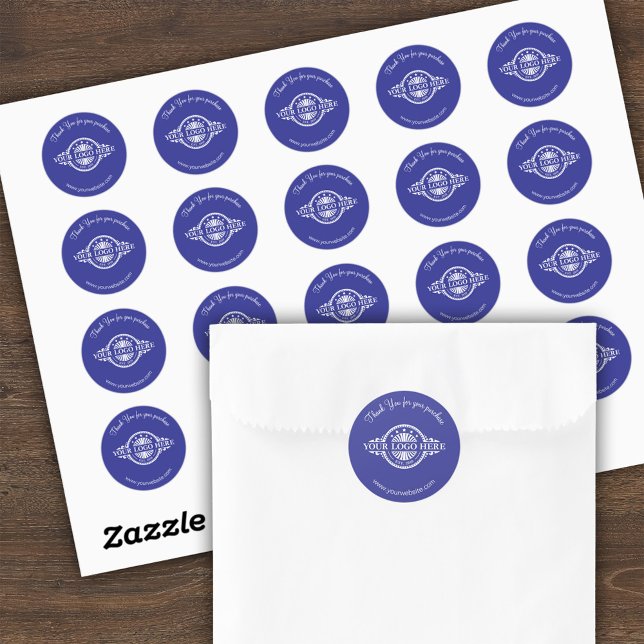 Logo / Thank You Blue Round Stickers Sheet (Creator Uploaded)