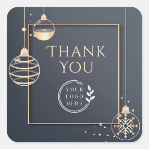 Logo Thank You Christmas Holidays Corporate Modern Square Sticker