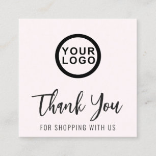 Logo Thank You Elegant Modern Square Business Card