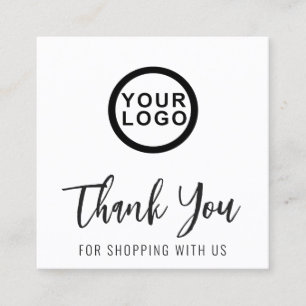 Logo Thank You Elegant Modern Square Business Card