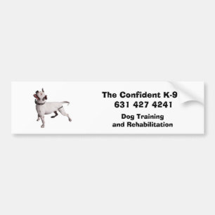 logo, The Confident K-9   631 427 4241, Dog Tra... Bumper Sticker