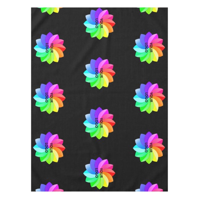 Logo Trade Show Business Restaurant Hotel Black Tablecloth (Front)