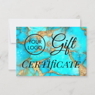 logo turquoise gift certificate