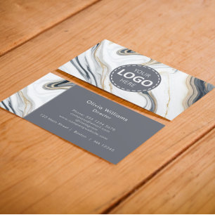 Logo Upload / Marble Backgound Business Card