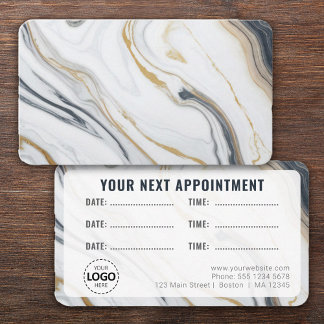 Logo Upload Marble Effect Appointment  Business Card