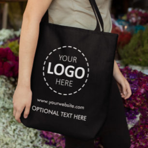 Logo Upload Marketing Black Tote Bag