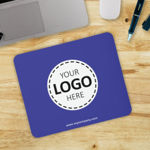 Logo Upload Modern Simple Blue Mouse Pad