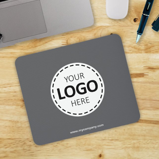 Logo Upload Modern Simple Grey Mouse Pad (Creator Uploaded)