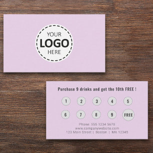 Logo Upload Modern Simple Lavender Loyalty Business Card